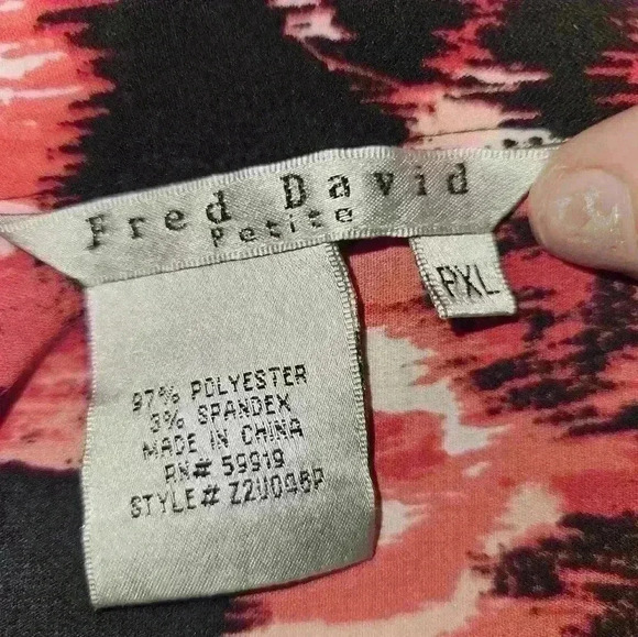 Fred David Petite Womans Blouse Size Xl - Picture 10 of 10